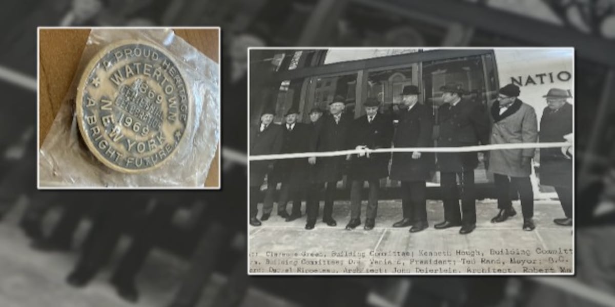 Time capsule unearthed at Watertown bank