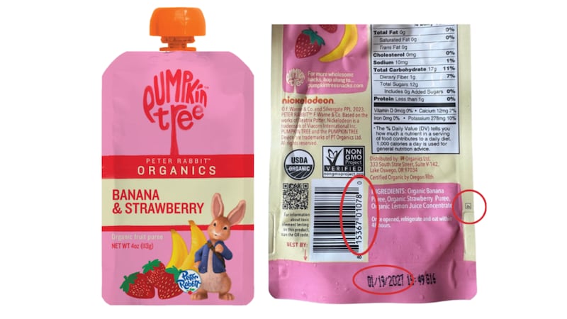 PT Organics Limited announced a recall of some of its Pumpkin Tree Peter Rabbit Organics...