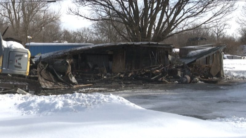 A garage in the town of Clayton was destroyed by fire