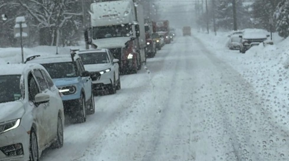 Traffic is backed up on Route 11